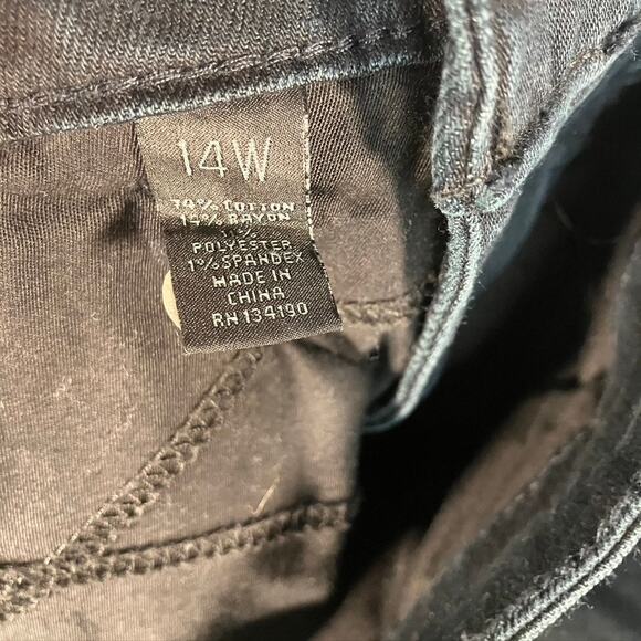 INC International Concepts Wide Leg Slim Tech Fit Womens‎ 14W Black Jeans New - Picture 12 of 15